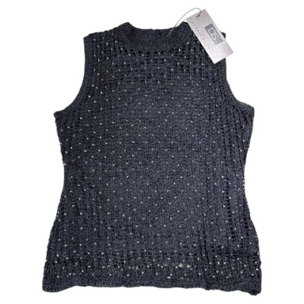 Debbie Shuchat Sleeveless Top Black with Sequins - Picture 4 of 7